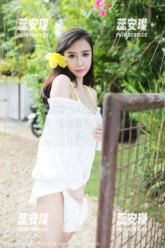 MyGirl美媛馆 - Angela喜欢猫总有办法吸引目光，白丝图包，让我悄悄收藏一下。